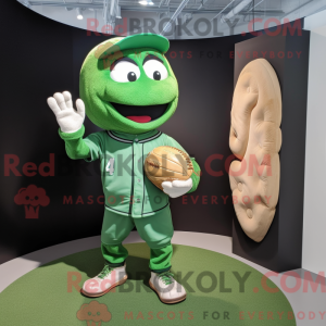 Green Baseball Glove mascot...
