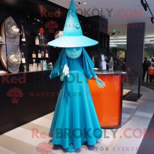 Cyan Hexenhut Maskottchen...