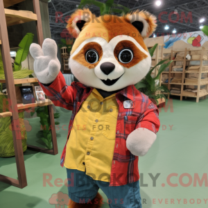 Yellow Red Panda mascot...