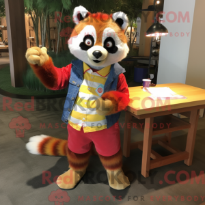 Yellow Red Panda mascot...