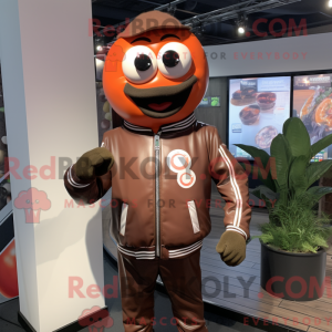 Brun tomat maskot kostume...