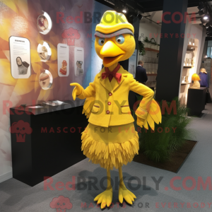 Gul Tyrkiet maskot kostume...