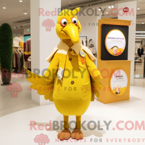 Gul Tyrkiet maskot kostume...