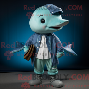 Cyan Buckelwal Maskottchen...