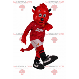 Mascotte de diablotin en tenue de soccer - Redbrokoly.com