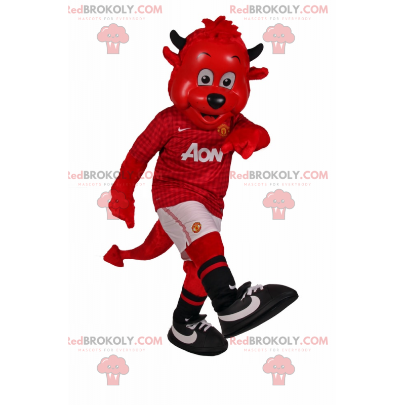 Imp maskot i fotbollsutrustning - Redbrokoly.com