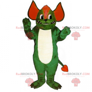 Groene en rode duivel mascotte - Redbrokoly.com