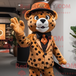 Rust Leopard mascot costume...