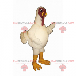 Turkey mascot with white plumage - Redbrokoly.com