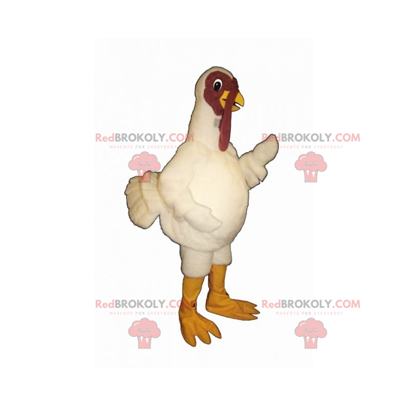 Turkey mascot with white plumage - Redbrokoly.com