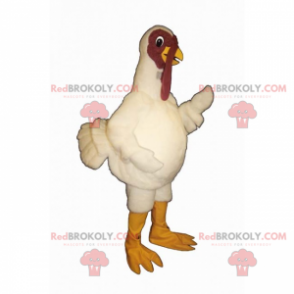 Mascota de pavo con plumaje blanco - Redbrokoly.com