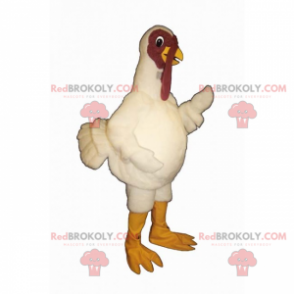 Mascotte de dindon avec un plumage blanc - Redbrokoly.com