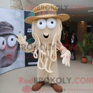 Beige Medusa maskot kostume...