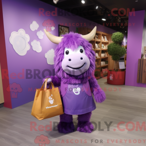 Lilla Yak maskot kostume...