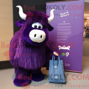 Lilla Yak maskot kostume...