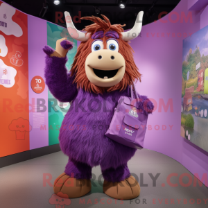 Paars Yak-mascottekostuum...