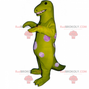 Mascotte dino verde con puntini rosa - Redbrokoly.com