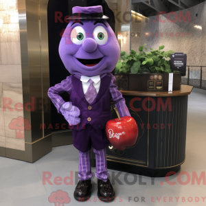 Paars Apple-mascottekostuum...