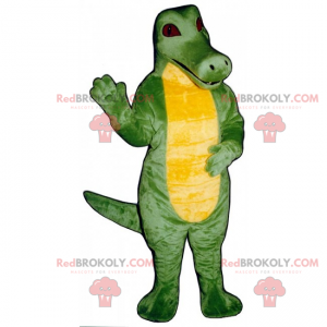 Gelbes Bauch Dino Maskottchen mit roten Augen - Redbrokoly.com