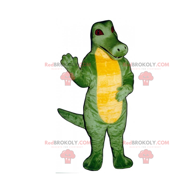 Yellow belly dino mascot with red eyes - Redbrokoly.com