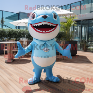Sky Blue Shark maskot...