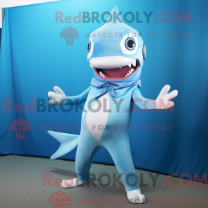 Sky Blue Shark maskot...
