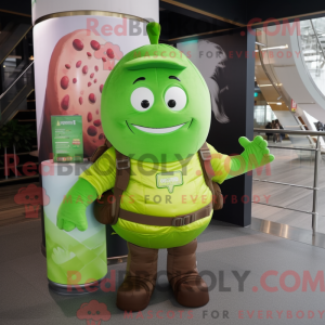 Limegrøn chokolade maskot...