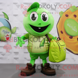 Limegrøn chokolade maskot...
