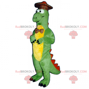 Mascote dinossauro com chapéu escocês - Redbrokoly.com