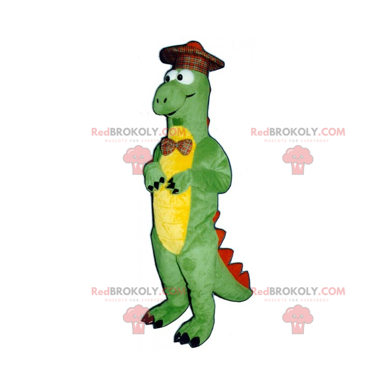 Dino-mascotte met Schotse hoed - Redbrokoly.com