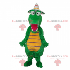 Dino maskot med spids hat - Redbrokoly.com