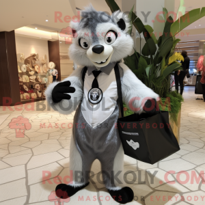Sølv Skunk maskot kostume...