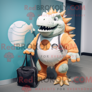 Peach Ankylosaurus mascot...