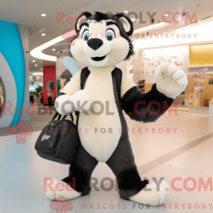 Cream Skunk mascot costume...