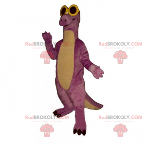 Dino maskot med mörka glasögon - Redbrokoly.com