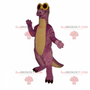 Mascotte de dino avec lunettes noires - Redbrokoly.com