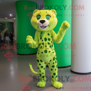 Limegrøn gepard maskot...