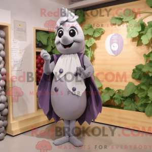 Grå Grape maskot kostume...