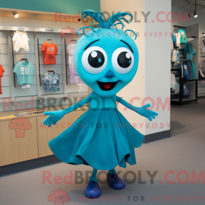 Teal Spider mascottekostuum...