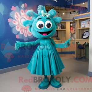 Teal Spider Maskottchen...