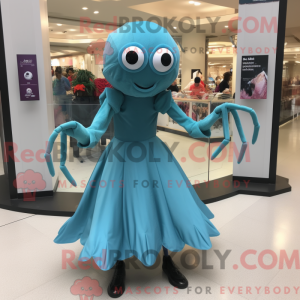 Teal Spider Maskottchen...