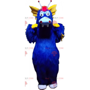 Blauw en geel dino-mascotte - Redbrokoly.com