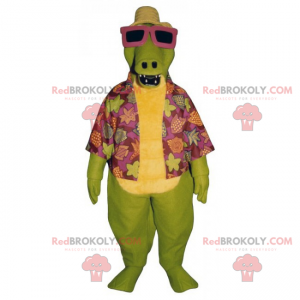 Dino maskot i strandtøj - Redbrokoly.com
