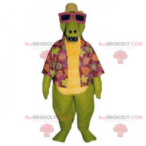 Mascota de Dino en ropa de playa - Redbrokoly.com