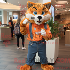 Orange Bobcat Maskottchen...