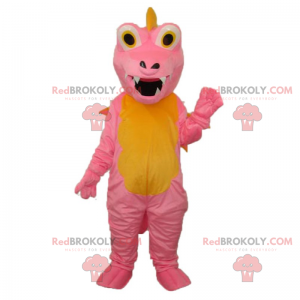 Mascote Dino rosa e amarelo - Redbrokoly.com