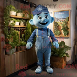 Blue Spinach mascot costume...