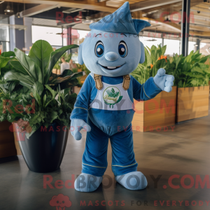 Blå spinat maskot kostume...