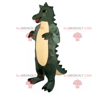 Mascota dino sonriente con una bonita cresta - Redbrokoly.com