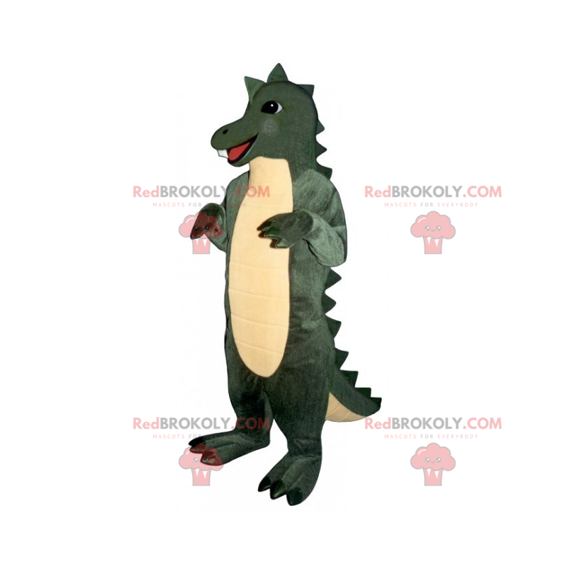 Mascota dino sonriente con una bonita cresta - Redbrokoly.com